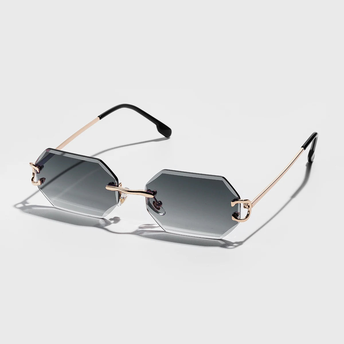 Ruiao 2026 new rimless luxury Sunglasses diamond cut sun shades for man and women designer brand glasses UV400 frameless eyewear