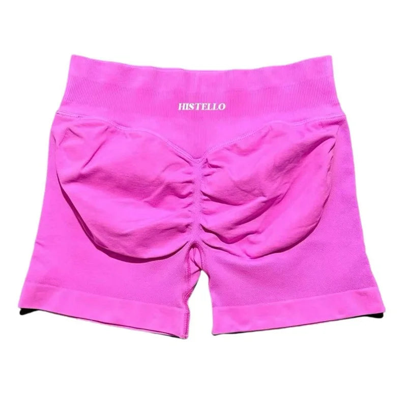 HISTELLO Sports Shorts Df Substitute High Waist Women Yoga Workout Short Seamless Leggings Stretch Fitness Running Gym Shorts