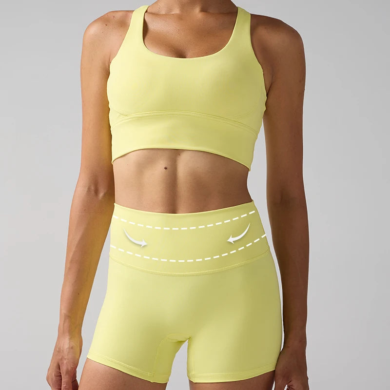 Women's Sports Yoga Shorts with High Waist, Hip Lift, Fitness, Running, Cycling, 3-point Shorts, Quick Drying Women's Yoga Short