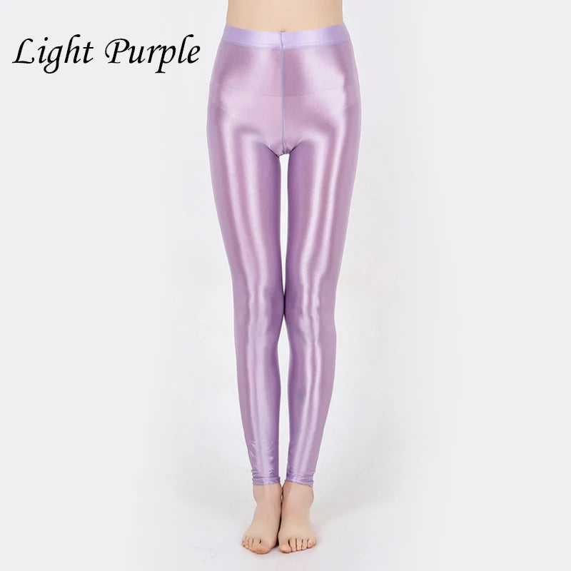 Summer Glossy Thin High Waist Seamless Women Yoga Leggings Plus Size Workout Pants for Gym Trousers Tight Bottoms Hot Sale