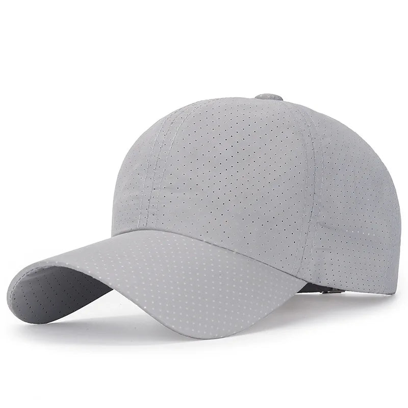 Wholesale Men Women Summer Baseball Cap Quick Drying Hats Unisex Breathable Sport Pure Color Snapback Hat Bone Baseball Hat