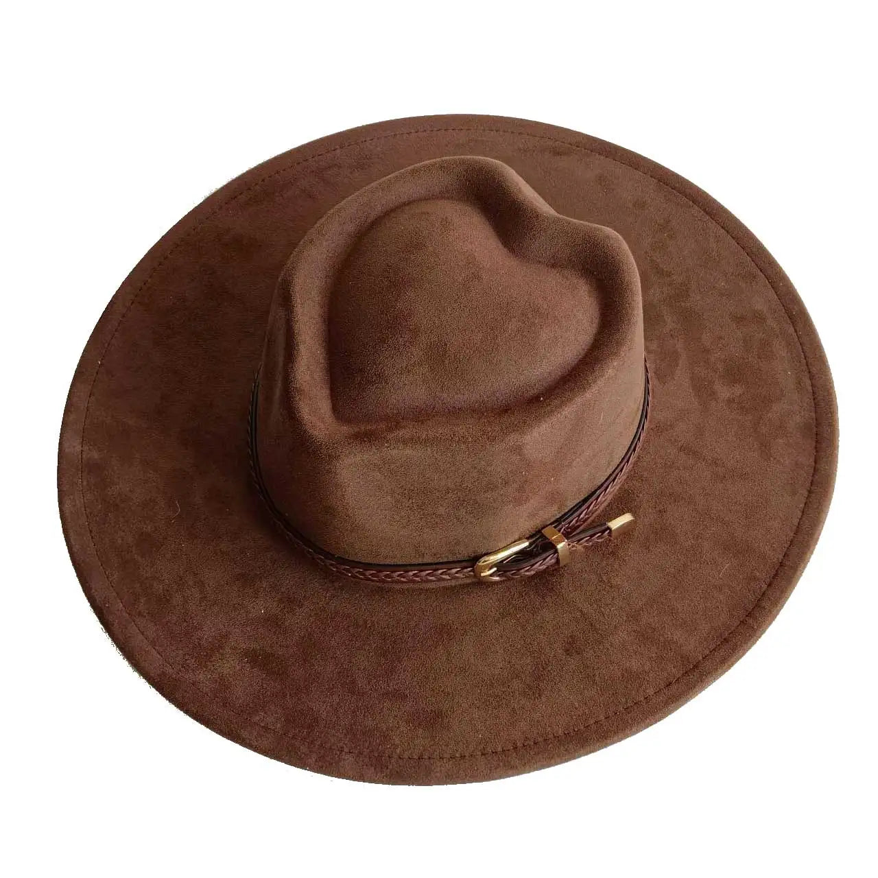 Vegan suede hat belt accessories heart-shaped wide-brimmed fedora hat for men and women felt jazz hat classic chapeau femme