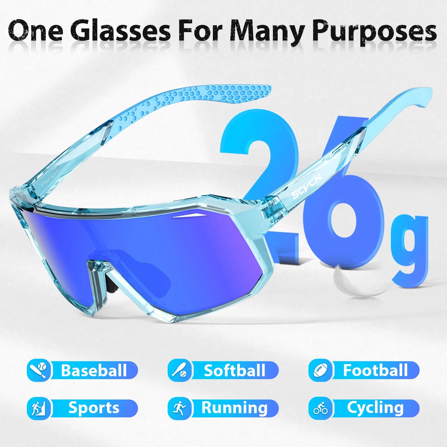 SCVCN Boys Bike Sunglasses Child Cycling Glasses for Kids UV400 Girls Small Size Glasses Fashion Outdoor Sports Protection 2024