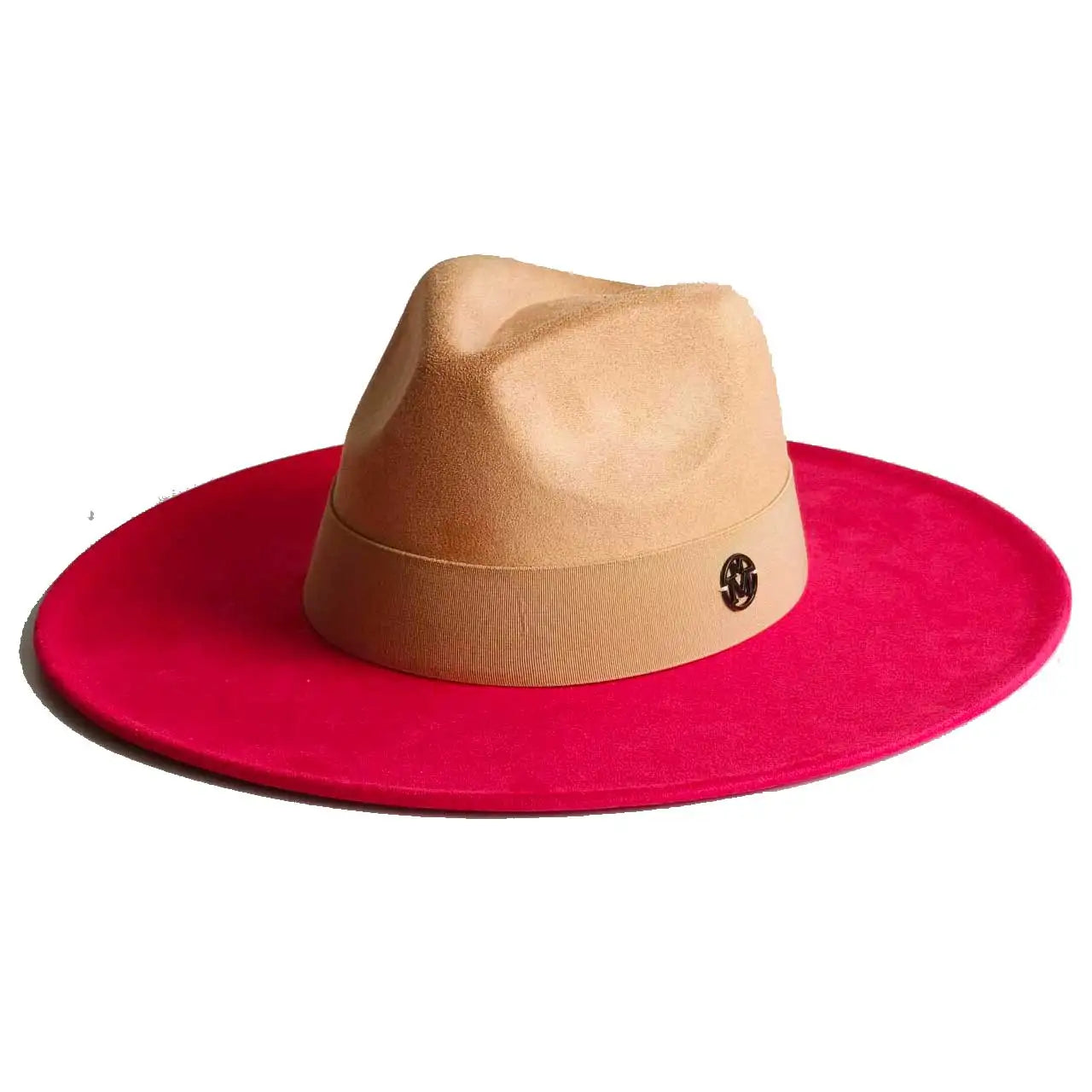 Vegan suede hat belt accessories heart-shaped wide-brimmed fedora hat for men and women felt jazz hat classic chapeau femme
