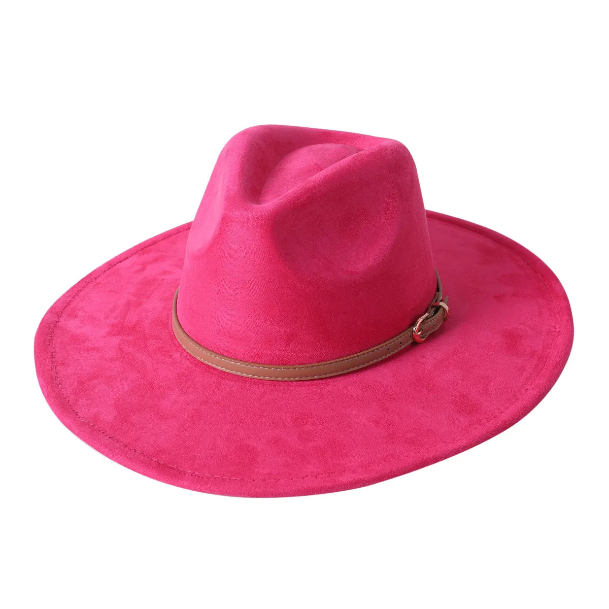 Vegan suede hat belt accessories heart-shaped wide-brimmed fedora hat for men and women felt jazz hat classic chapeau femme