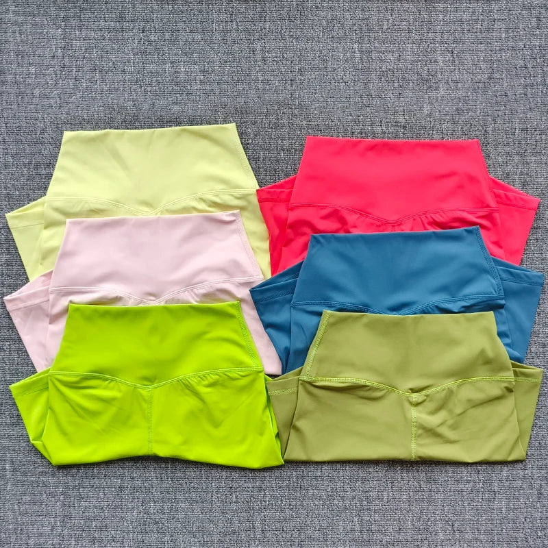 Sexy Solid Color Soft Tight Women Fitness Sport Short High Waist Yoga Short Leggings Cycling Comprehensive Training Jog Athletic