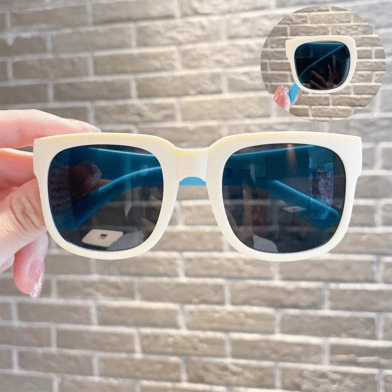 3PCS Foldable Pocket Sunglasses for Kids Boys Girls Outdoor Travel Goggle Shades Eyewear Square Frame UV Protection Sun Glasses