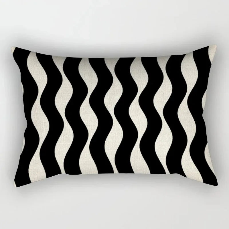 Geometric Black Pillowcase Living Room Sofa Cushion Cover Pillowcase Waist Home Decoration