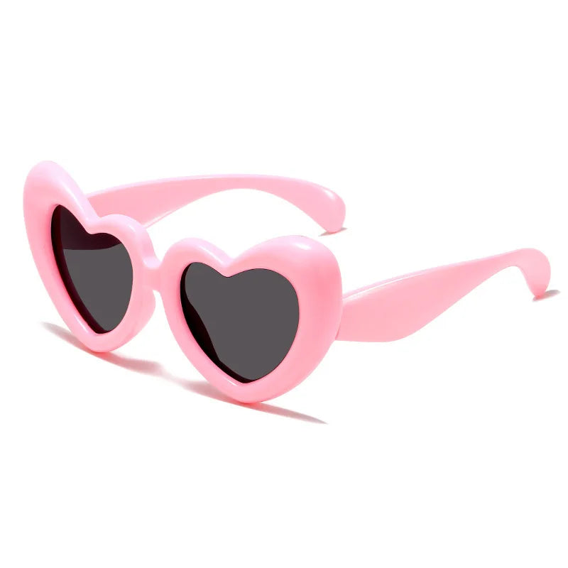 2024 New Children's Sunglasses And Funny Inflatable, Cute Heart Shaped Sunglasses, Female Instagram, Concave Shape