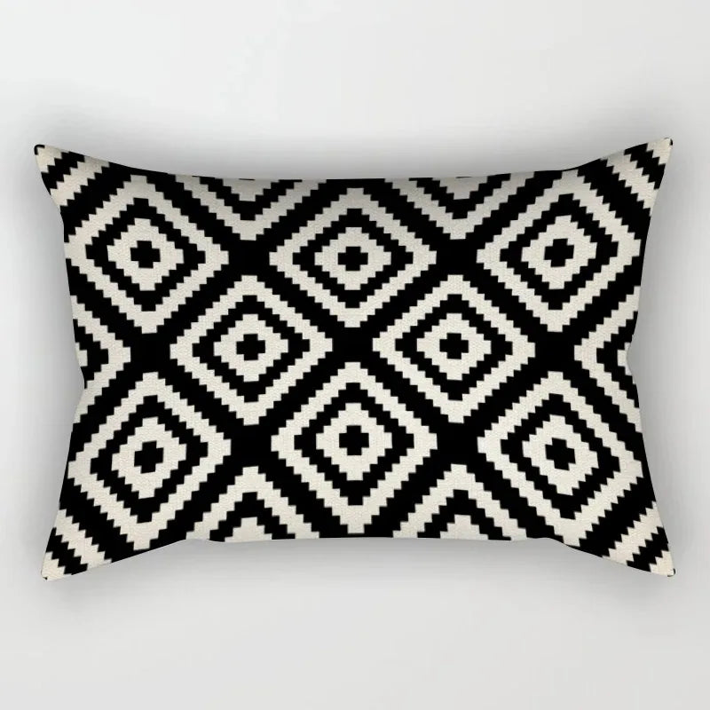 Geometric Black Pillowcase Living Room Sofa Cushion Cover Pillowcase Waist Home Decoration