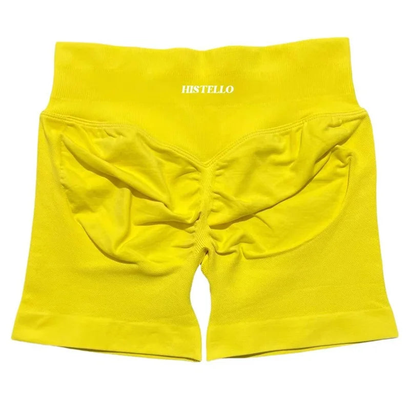 HISTELLO Sports Shorts Df Substitute High Waist Women Yoga Workout Short Seamless Leggings Stretch Fitness Running Gym Shorts