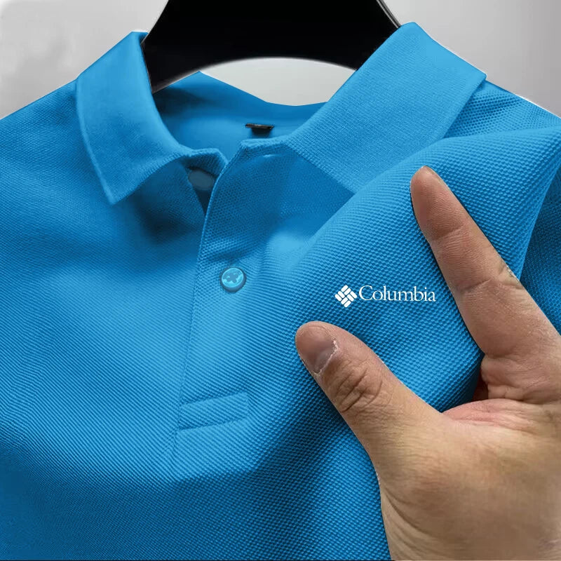 Summer must-have men's golf polo shirt, high availability solid color men's fashionable casual buttons