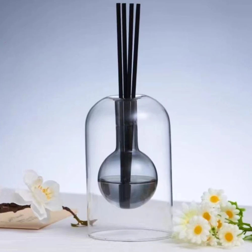 Aromatherapy Diffuser Bottle Glass Essential Oil with Diffusers Sticks 130/200ML Home Storage Transaprent Containers Bottle