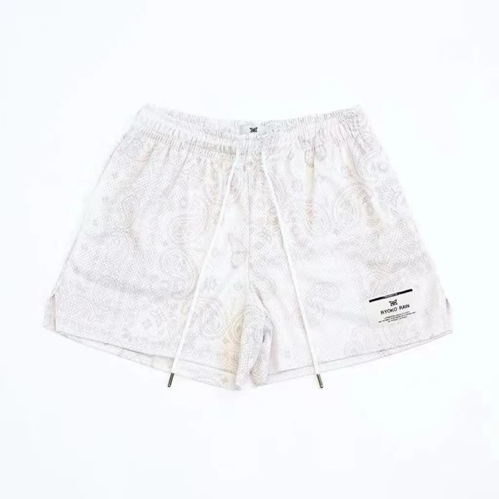 RYOKO RAIN New summer men's shorts men and women's fashion beach seaside casual shorts mesh sports quick-drying quarter pants