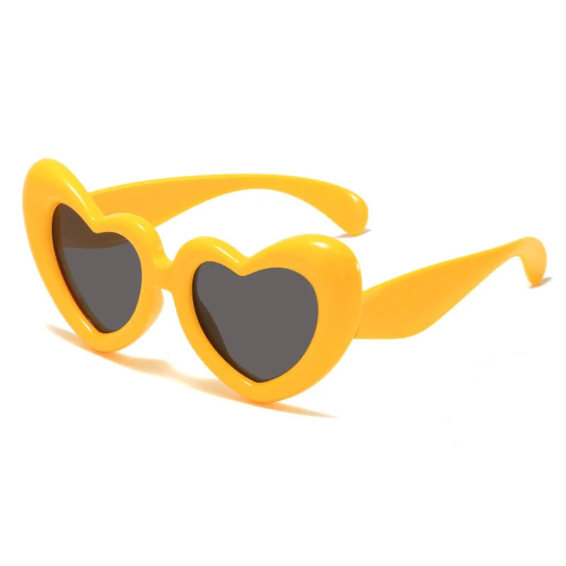 2024 New Children's Sunglasses And Funny Inflatable, Cute Heart Shaped Sunglasses, Female Instagram, Concave Shape