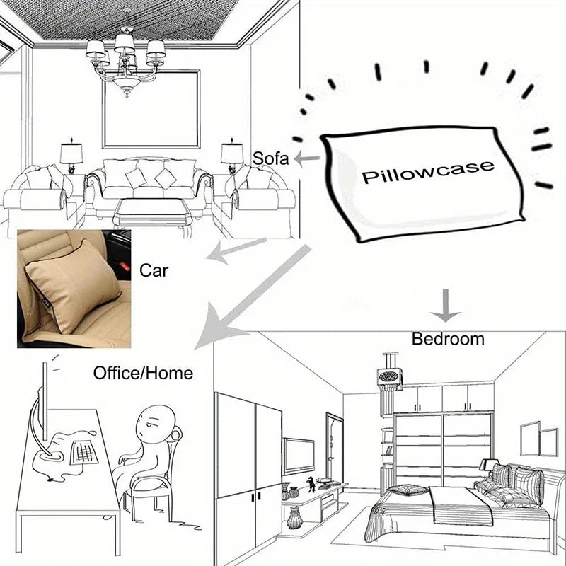 Geometric Black Pillowcase Living Room Sofa Cushion Cover Pillowcase Waist Home Decoration