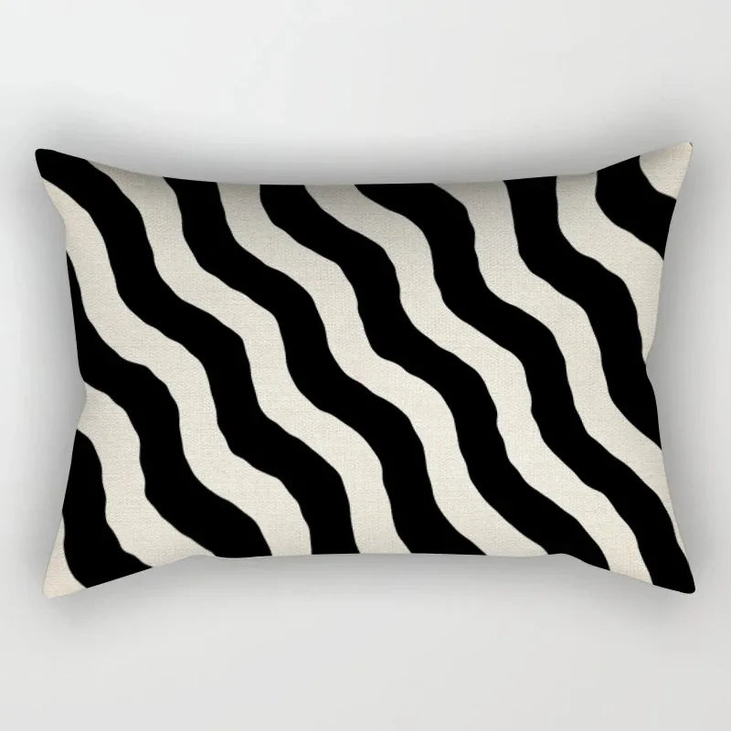 Geometric Black Pillowcase Living Room Sofa Cushion Cover Pillowcase Waist Home Decoration