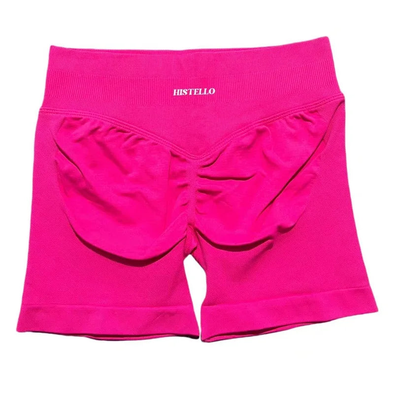 HISTELLO Sports Shorts Df Substitute High Waist Women Yoga Workout Short Seamless Leggings Stretch Fitness Running Gym Shorts