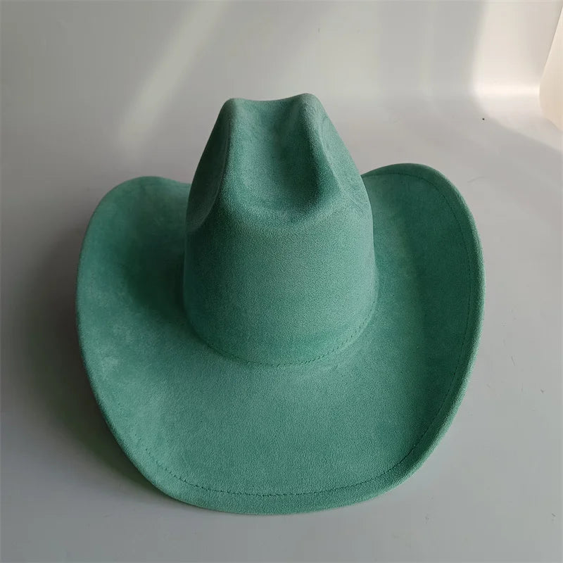 Western Vegan suede hat cowboy hat jazz panama hat unisex women's hat wide brim cowboy hat women's hat cowboy hat