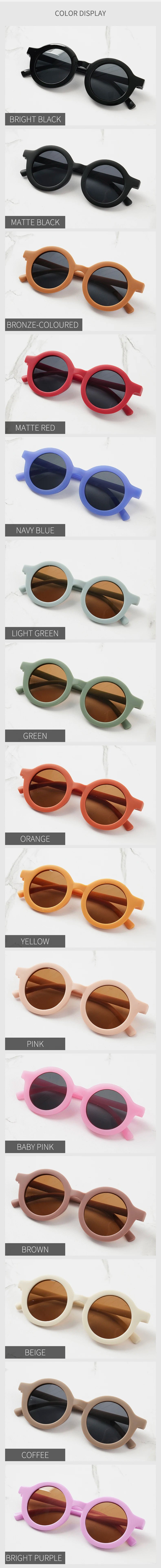 3PCS  New Children's Sunglasses Children's Fashion Trend Round Frame Sunglasses Photography Style Personalized Glasses