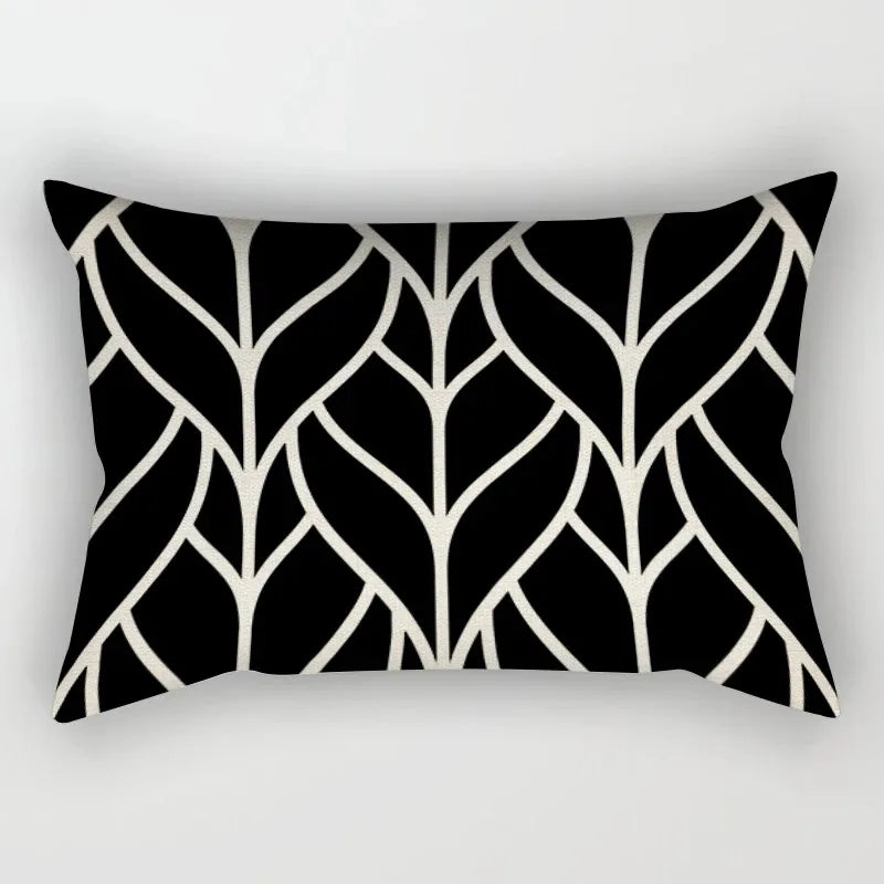 Geometric Black Pillowcase Living Room Sofa Cushion Cover Pillowcase Waist Home Decoration