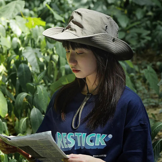 Women Beach Fishing Unisex Bonnet Cap Breathable Round-Rimmed Jungle Mens Portable Outdoor Sun Hat for Women UV Protection