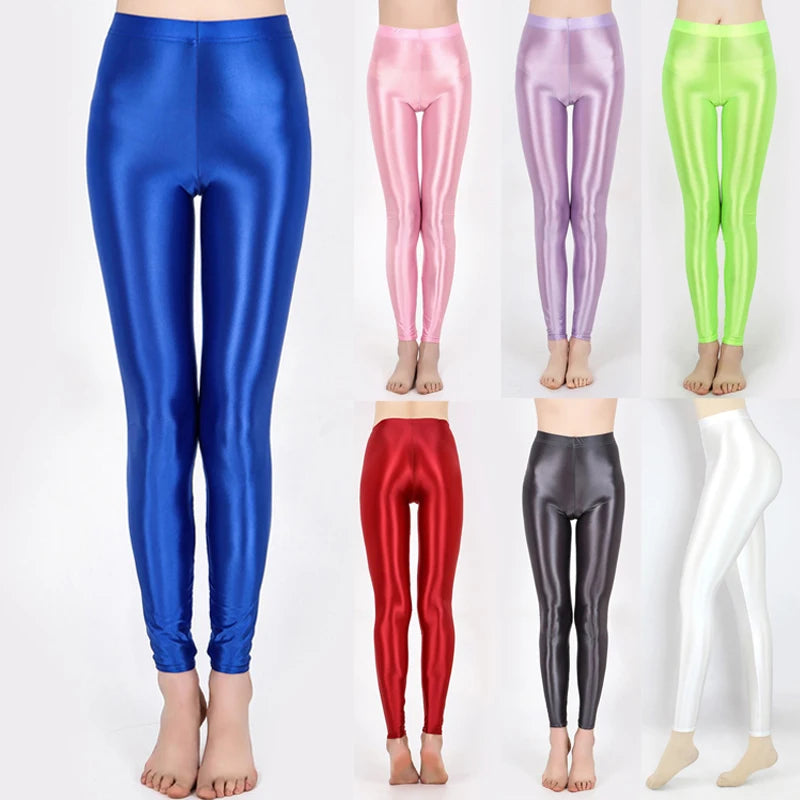 Summer Glossy Thin High Waist Seamless Women Yoga Leggings Plus Size Workout Pants for Gym Trousers Tight Bottoms Hot Sale