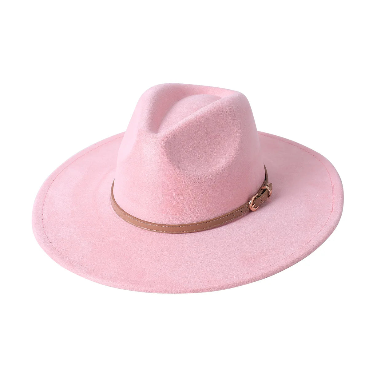 Vegan suede hat belt accessories heart-shaped wide-brimmed fedora hat for men and women felt jazz hat classic chapeau femme