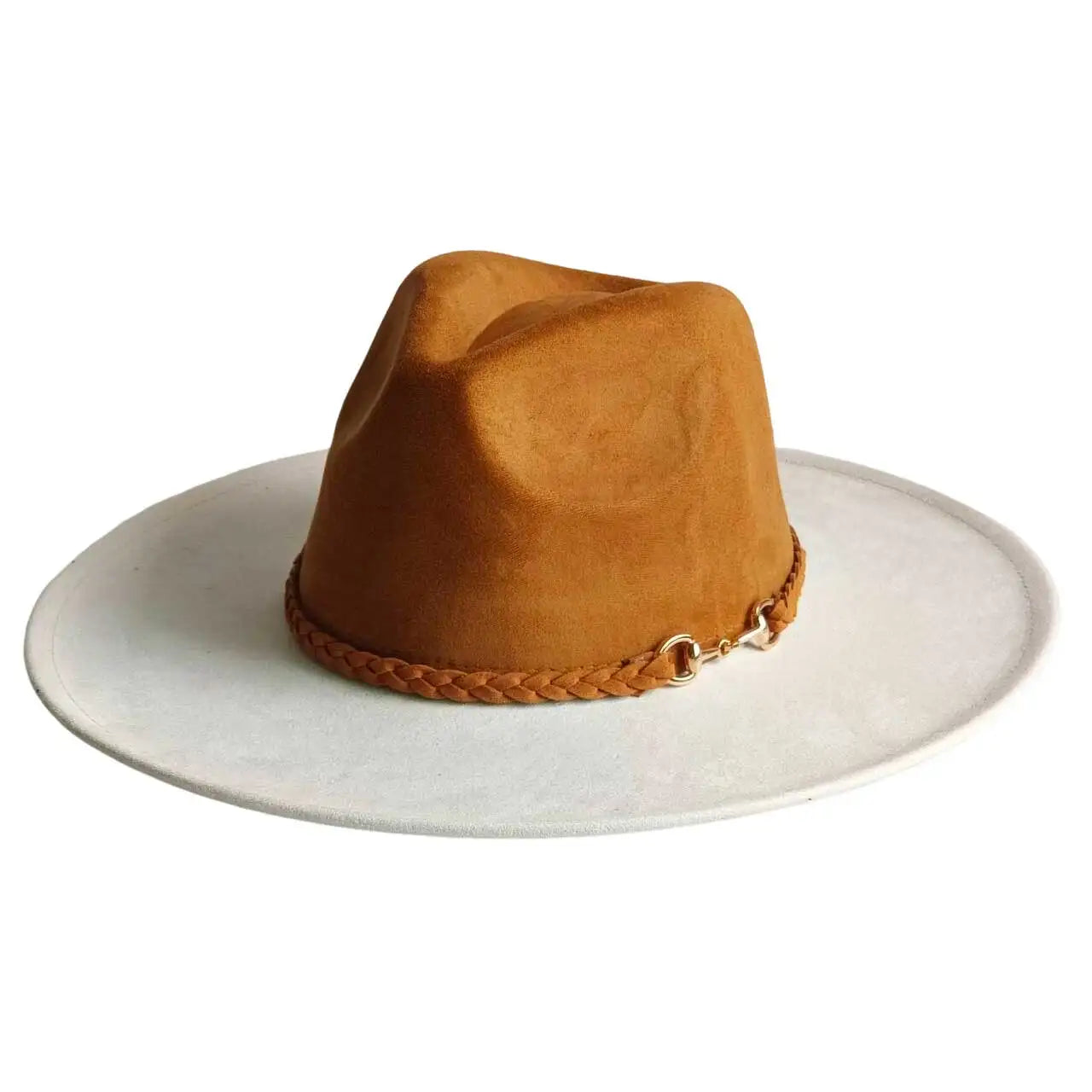 Vegan suede hat belt accessories heart-shaped wide-brimmed fedora hat for men and women felt jazz hat classic chapeau femme