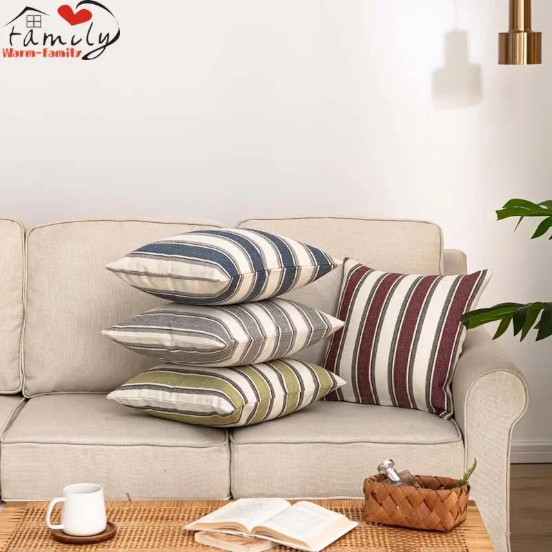 Pillow Case Home Decoration Salon Cushion Cover Solid Pillowcase with Zipper Cotton Linen for Sofa Car Chair 45x45 40X40