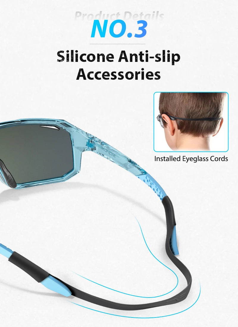 SCVCN Boys Bike Sunglasses Child Cycling Glasses for Kids UV400 Girls Small Size Glasses Fashion Outdoor Sports Protection 2024