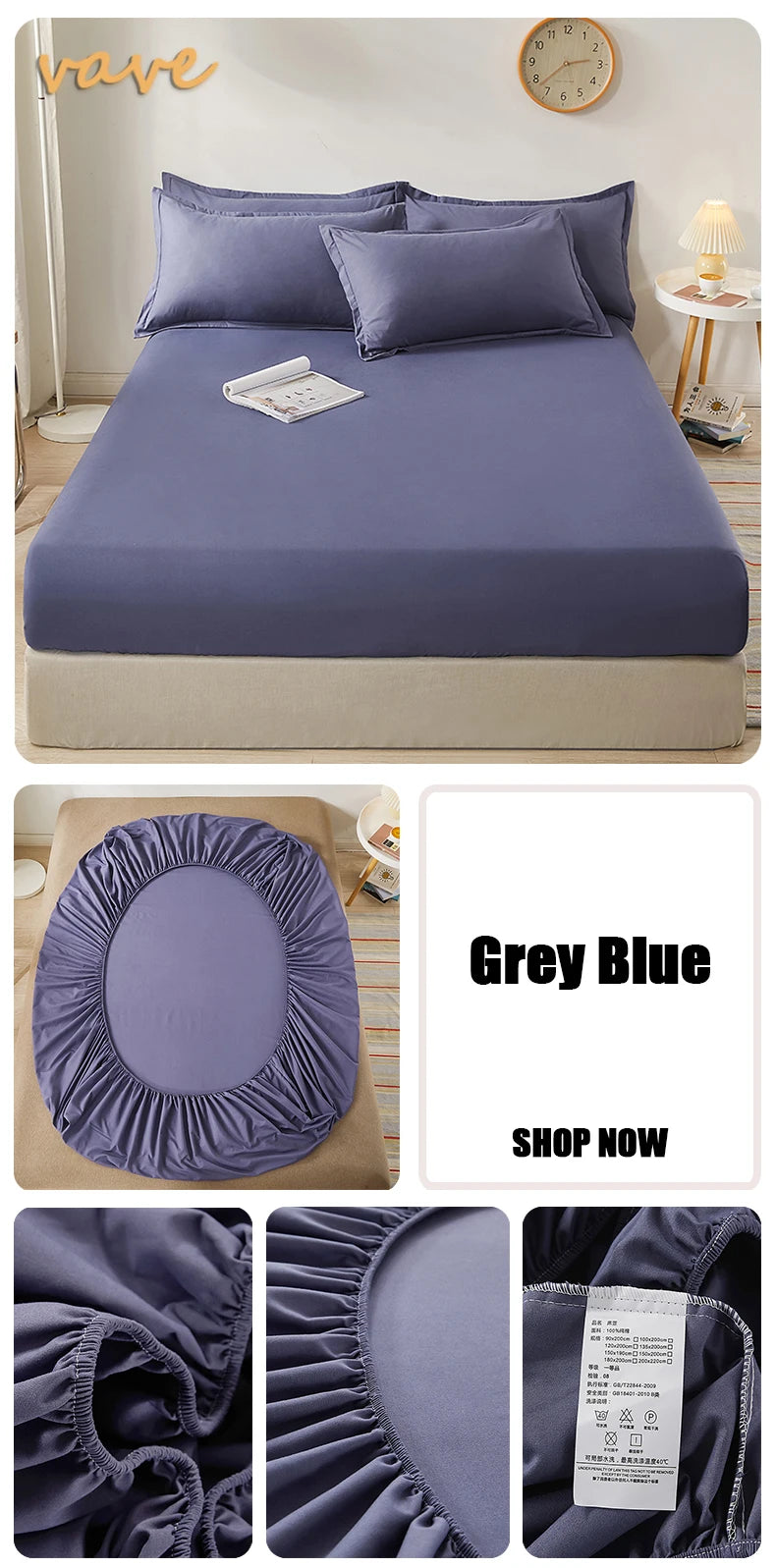 100% Cotton Fitted Sheet with Elastic Bands Non Slip Adjustable Mattress Covers for Single Double King Queen Bed,140/160/200cm