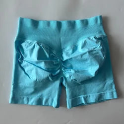 DF LOGO Seamless Gym Shorts Low Ribbed Band Yoga Shorts Scrunch Bum Workout Shorts Booty Stretch Fitness Clothes Running Shorts