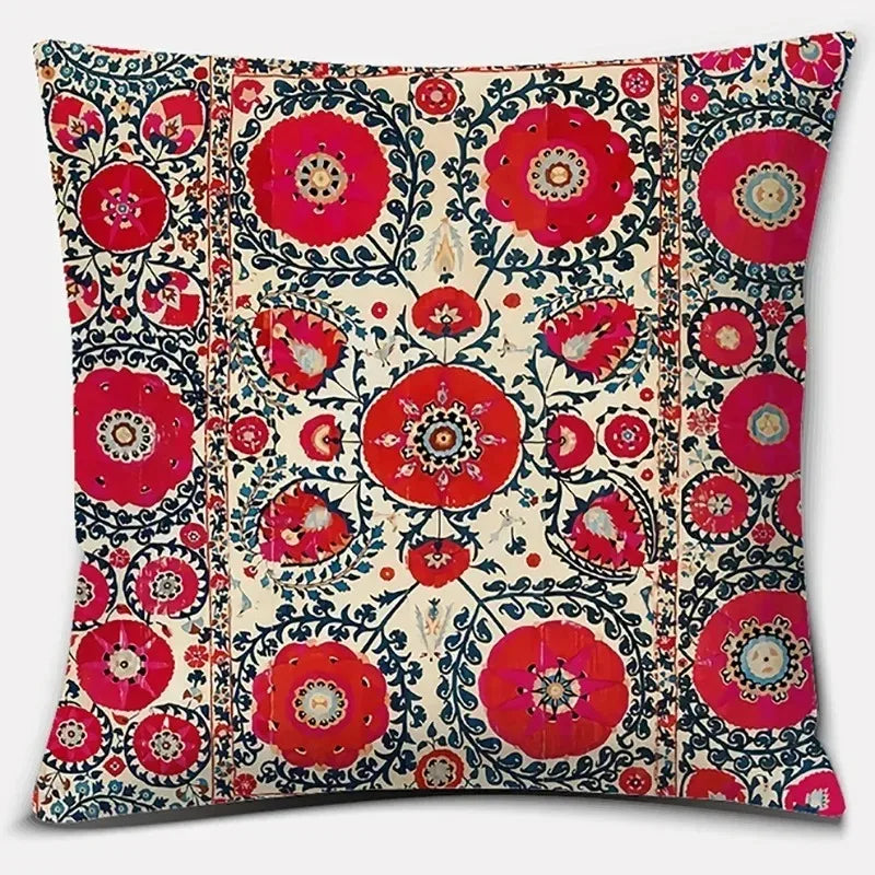 Antique Red and Blue Series Home Office Decorative Pillow Bedroom Pillow Gift Sofa Car Cushion Cover