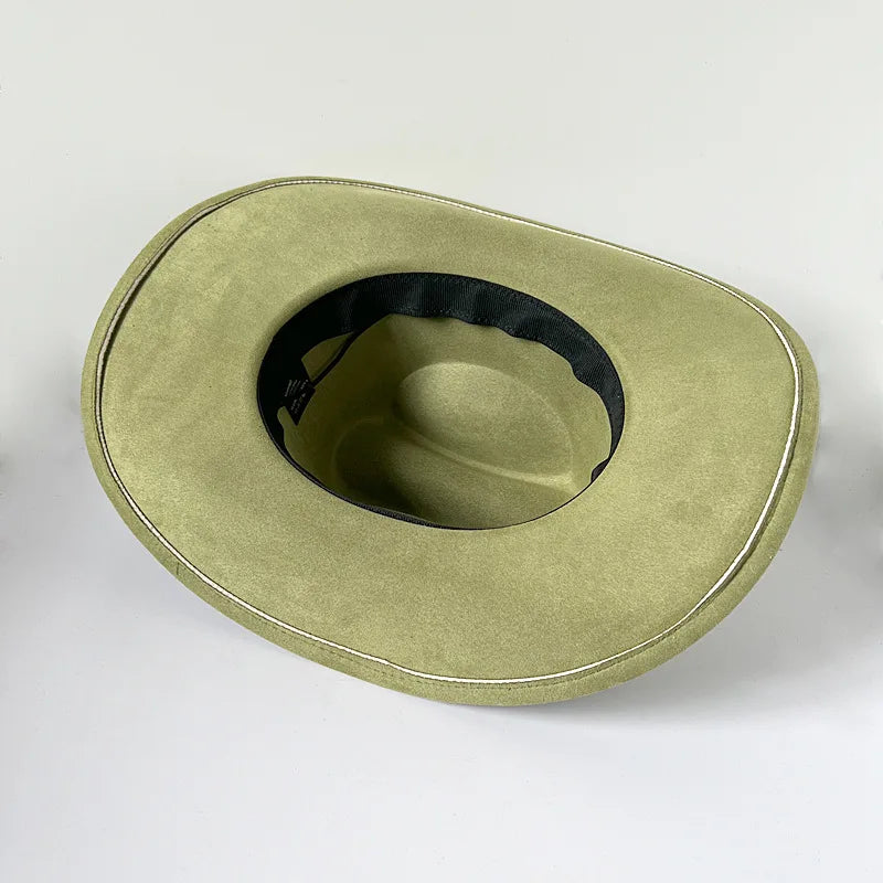 Western Vegan suede hat cowboy hat jazz panama hat unisex women's hat wide brim cowboy hat women's hat cowboy hat