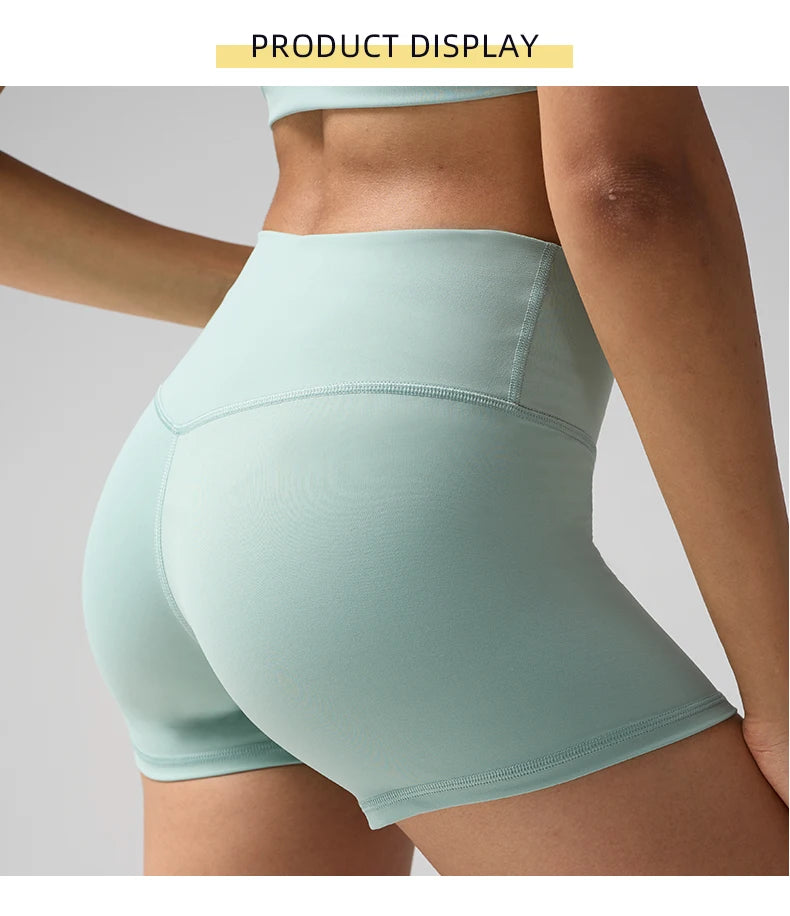 Women's Sports Yoga Shorts with High Waist, Hip Lift, Fitness, Running, Cycling, 3-point Shorts, Quick Drying Women's Yoga Short