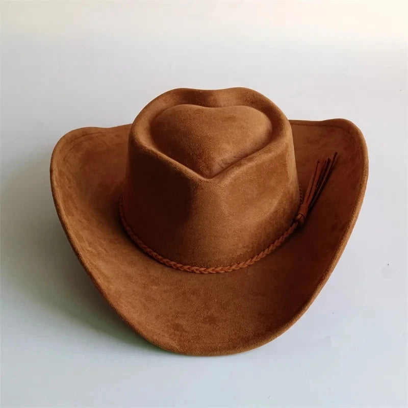 Western Vegan suede hat cowboy hat jazz panama hat unisex women's hat wide brim cowboy hat women's hat cowboy hat