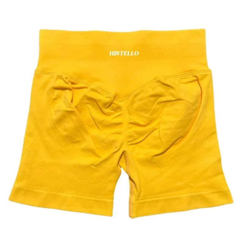 HISTELLO Sports Shorts Df Substitute High Waist Women Yoga Workout Short Seamless Leggings Stretch Fitness Running Gym Shorts