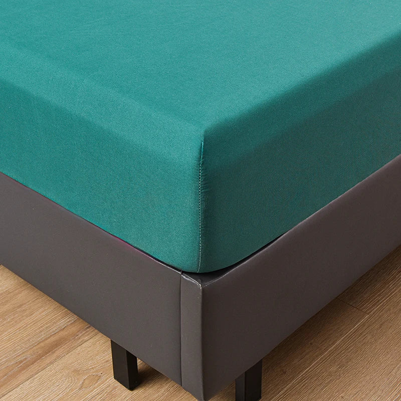 3pc Solid Color Fitted Sheet Set Brushed fabric Soft Comfortable Breathble Bedding Set for Bedroom 1 bed sheet with 2 pillowcase