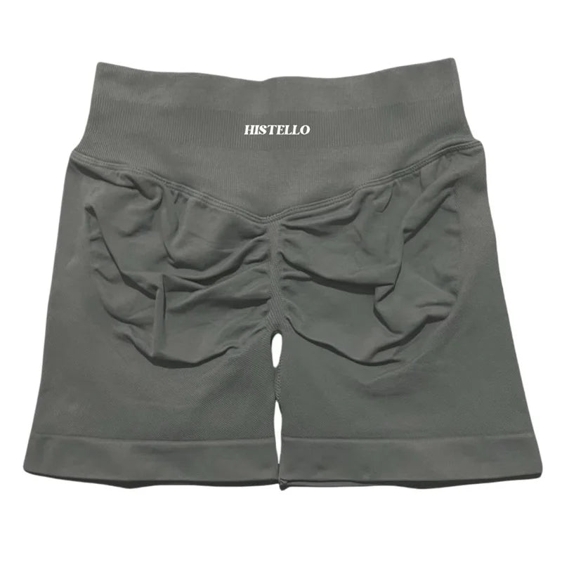 HISTELLO Sports Shorts Df Substitute High Waist Women Yoga Workout Short Seamless Leggings Stretch Fitness Running Gym Shorts