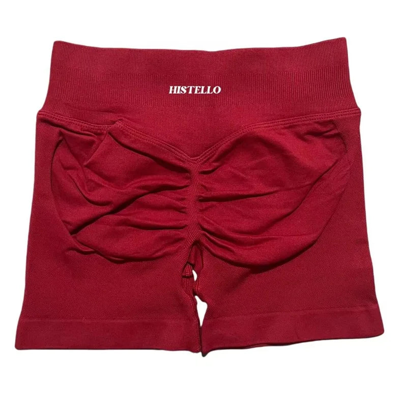 HISTELLO Sports Shorts Df Substitute High Waist Women Yoga Workout Short Seamless Leggings Stretch Fitness Running Gym Shorts