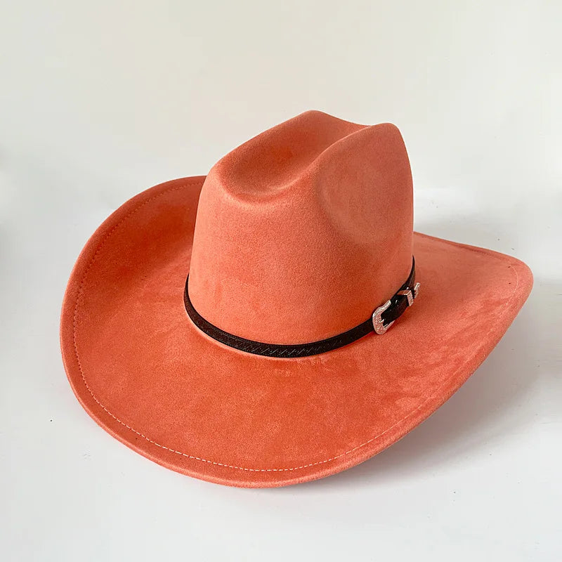 Western Vegan suede hat cowboy hat jazz panama hat unisex women's hat wide brim cowboy hat women's hat cowboy hat