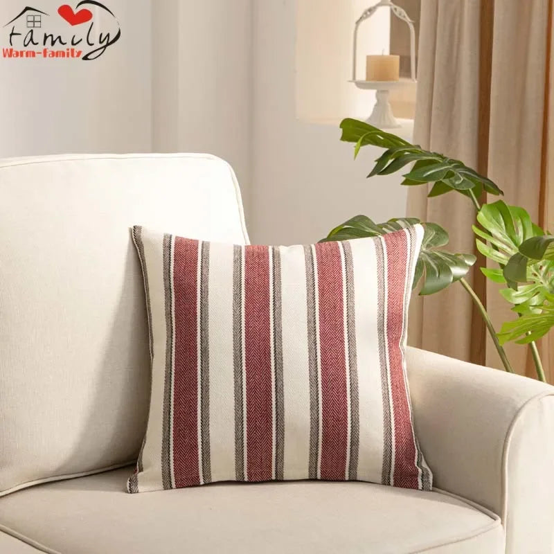 Pillow Case Home Decoration Salon Cushion Cover Solid Pillowcase with Zipper Cotton Linen for Sofa Car Chair 45x45 40X40