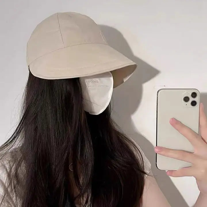 Foldable Sunhat Summer Outdoor Beach Fisherman Hat Sunscreen Protection Cap Adjustable Cotton Wide Brim Bucket Caps for Women