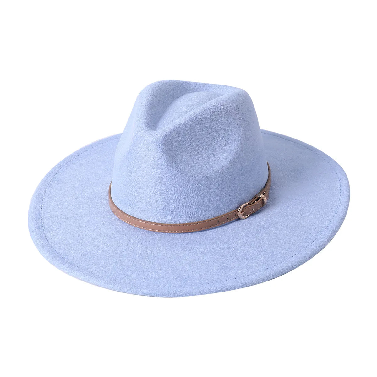 Vegan suede hat belt accessories heart-shaped wide-brimmed fedora hat for men and women felt jazz hat classic chapeau femme