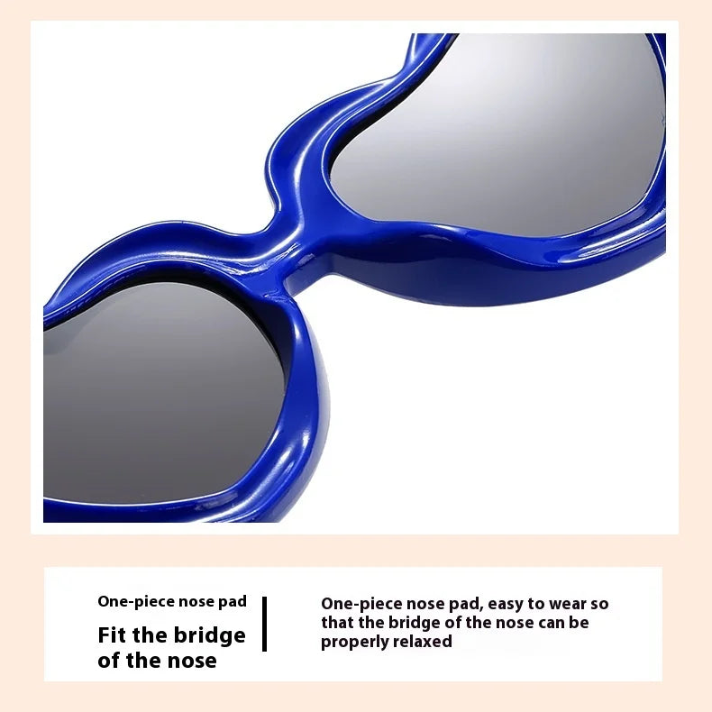 2024 New Children's Sunglasses And Funny Inflatable, Cute Heart Shaped Sunglasses, Female Instagram, Concave Shape