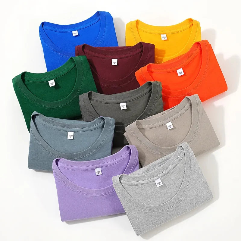 Classic Style Pure Cotton Short Sleeve T-Shirt 19 Colors Available 180 Grams Summer New Arrival Adult Short T-Shirt