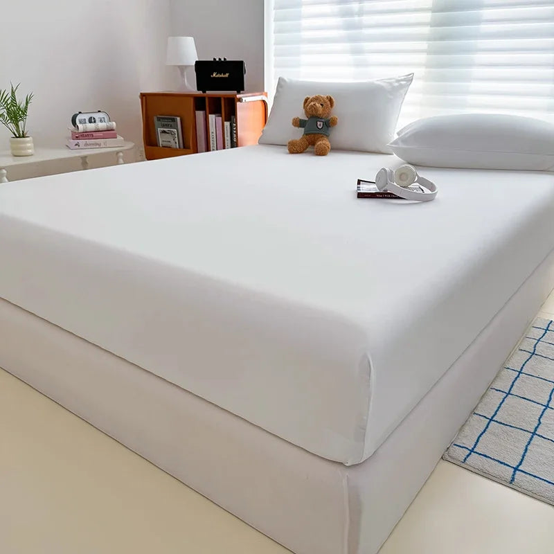 Washed Fitted Sheet with Elastic Bands Non Slip Adjustable Mattress Cover for Single Double King Queen Bed 90x200 150x200 180
