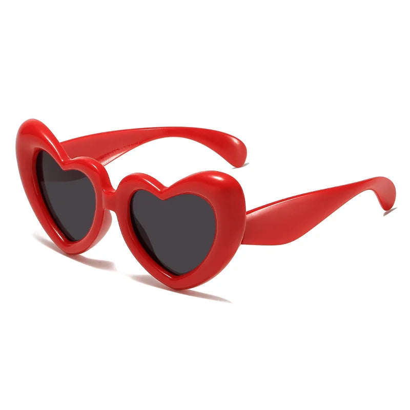 2024 New Children's Sunglasses And Funny Inflatable, Cute Heart Shaped Sunglasses, Female Instagram, Concave Shape