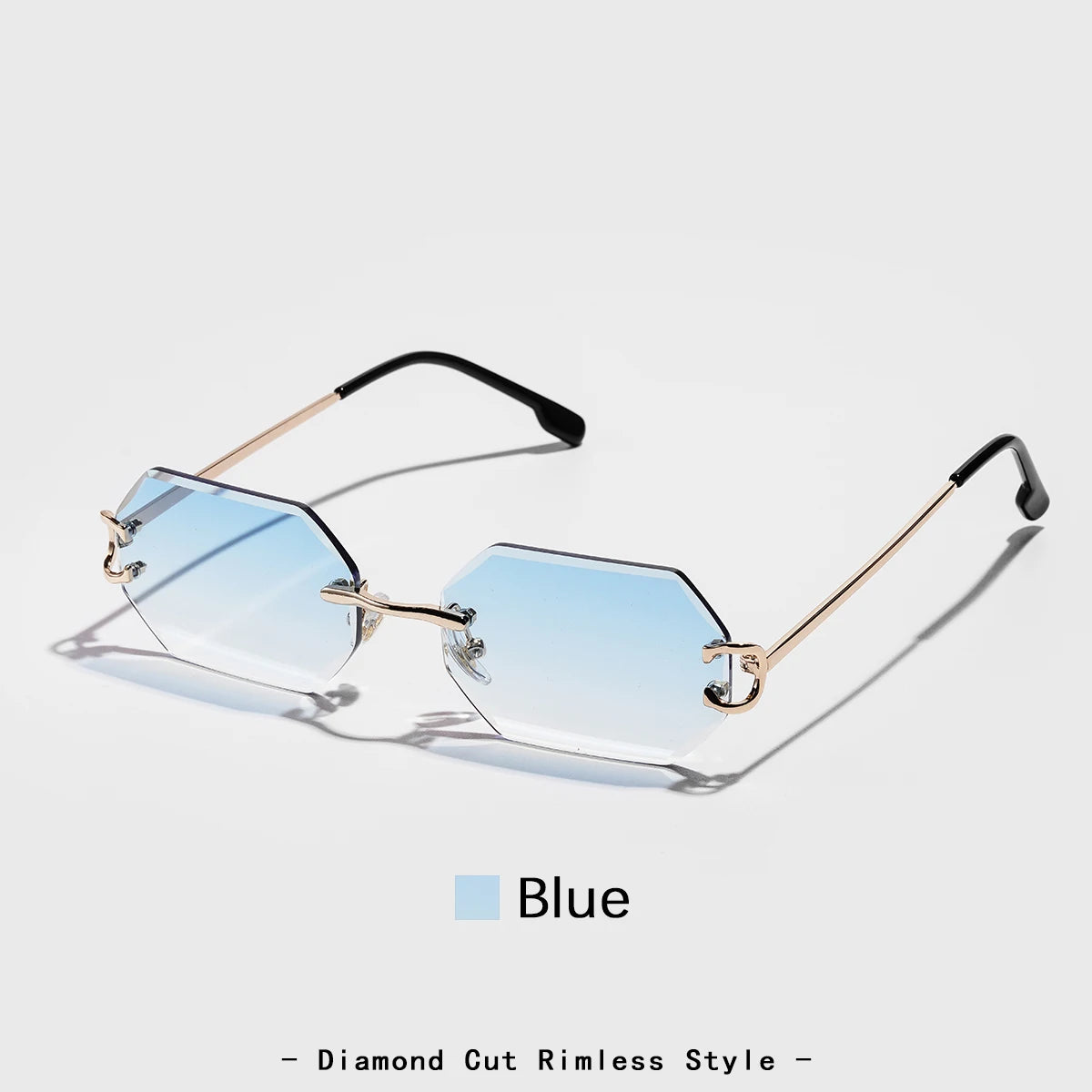 Ruiao 2026 new rimless luxury Sunglasses diamond cut sun shades for man and women designer brand glasses UV400 frameless eyewear